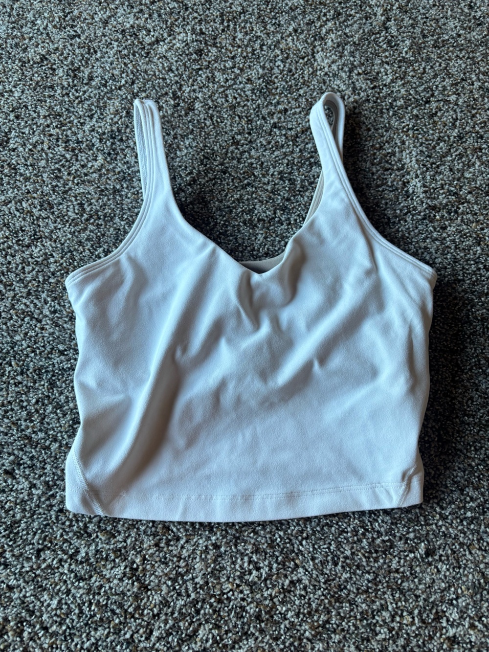 Lululemon Flow Y Bra IV Size 4 Light Pink Beige Yoga Sports Bra